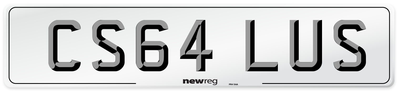 CS64 LUS Number Plate from New Reg
